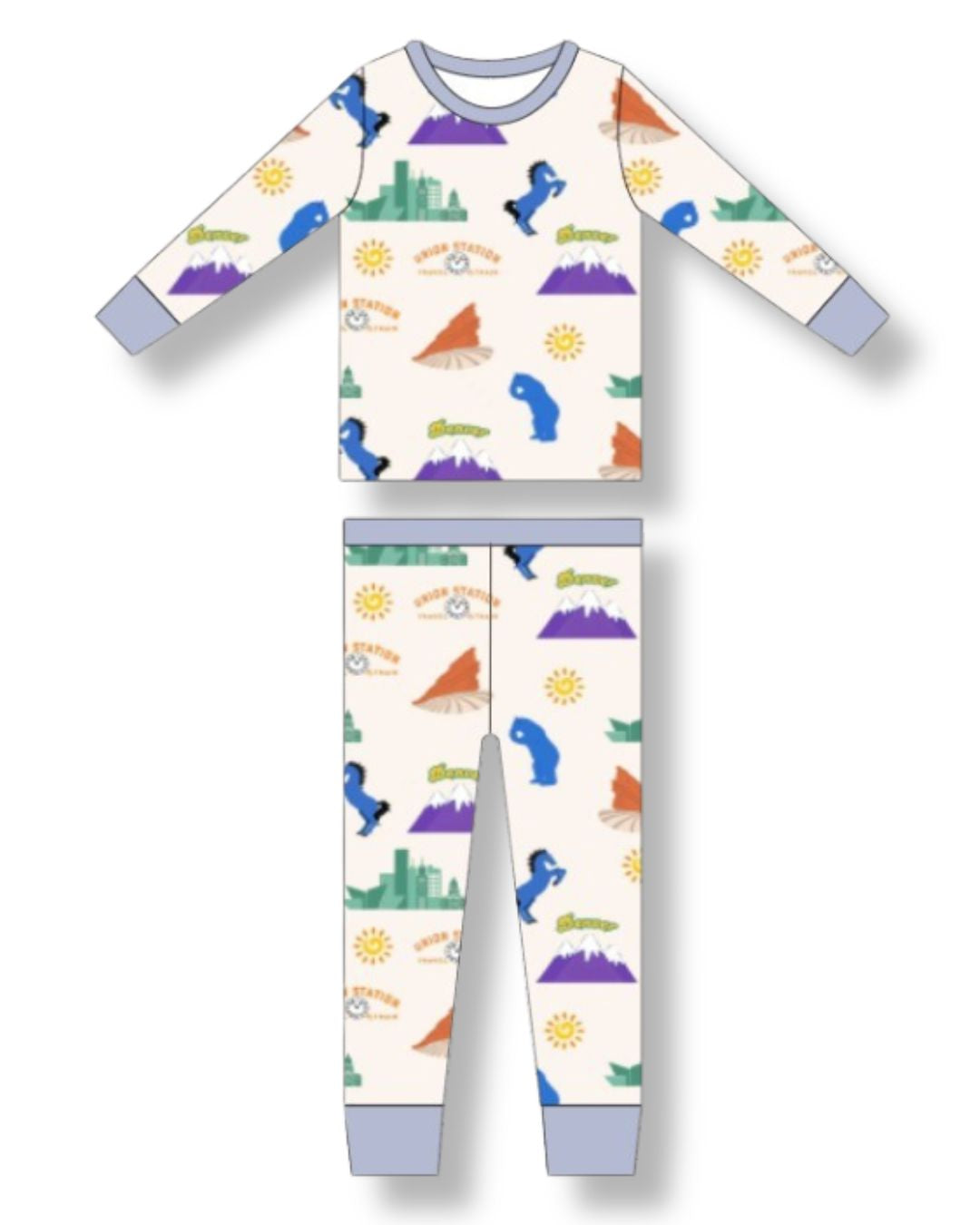 Denver Landmarks Bamboo Long Sleeve Two-Piece Pajama Set