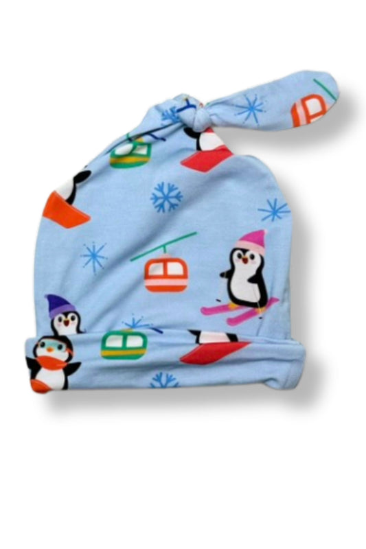 Polar Penguins Top Knot Hat