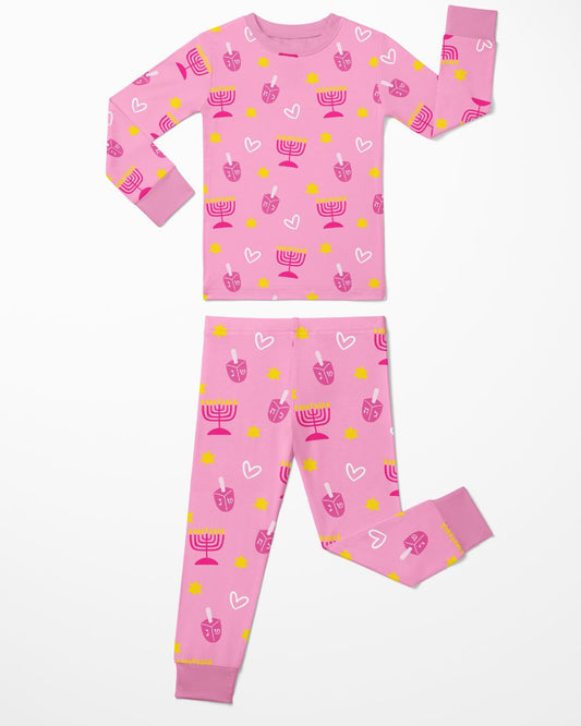 Shine Bright Hanukkah Pink Two Piece Set