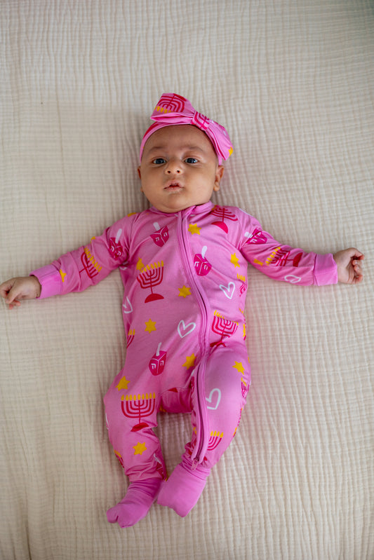 Shine Bright Pink Newborn Bow