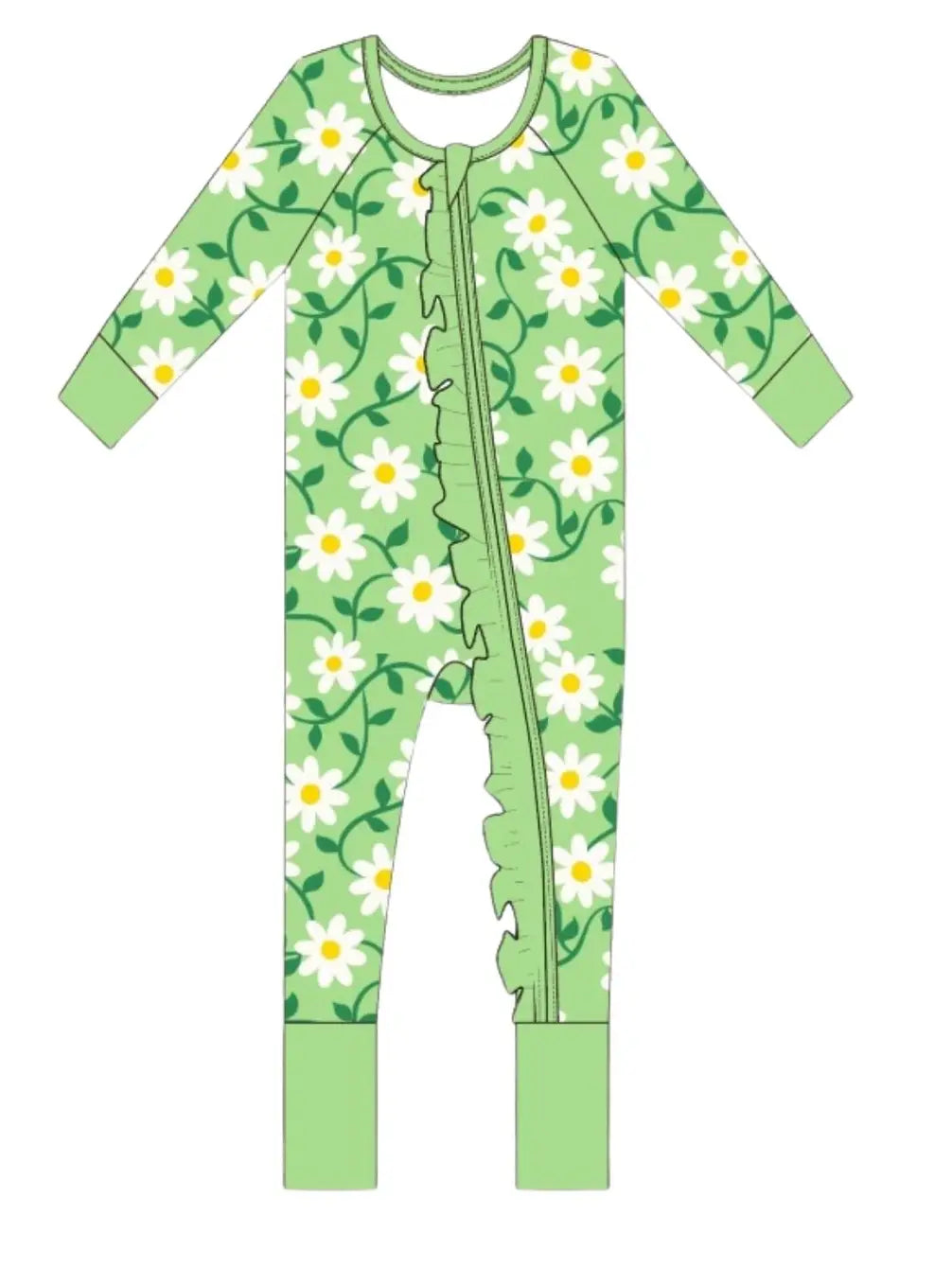 Green Daisy Bamboo Zippy