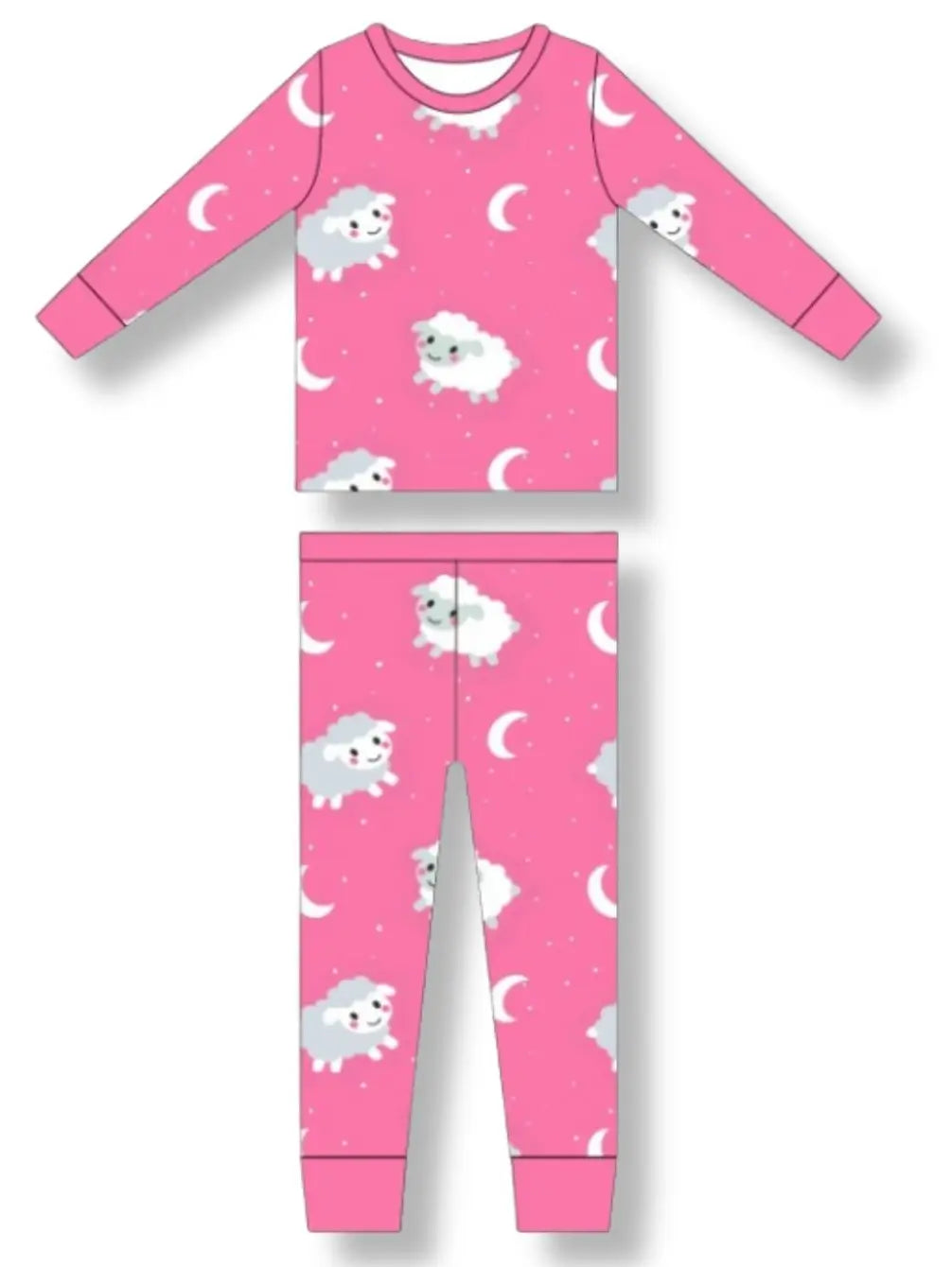 Pink Sheep Bamboo Long Sleeve Two-Piece Pajama Set