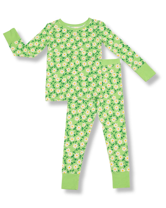 Sweet Pea Daisy Bamboo Long Sleeve Two-Piece Pajama Set