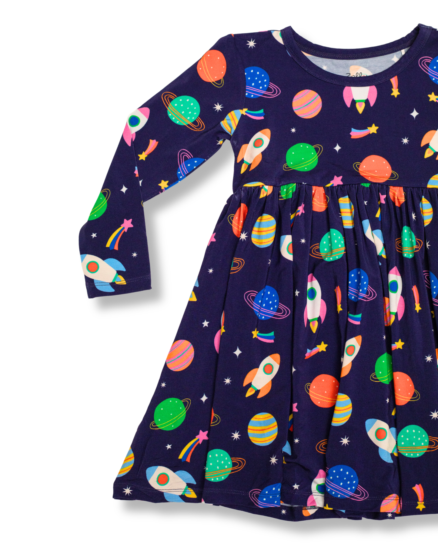 Bamboo Long Sleeve Skater Dress in Cosmic Blast