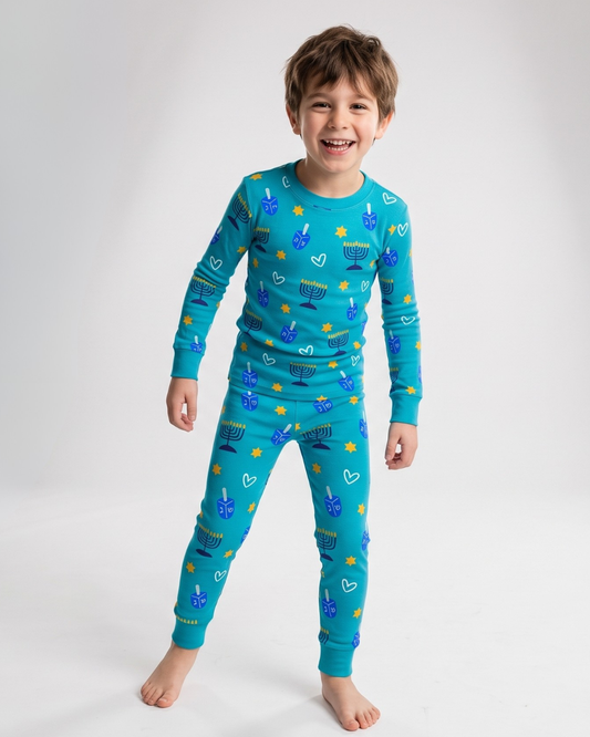 Hanukkah Shine Bright Blue Two Piece Set