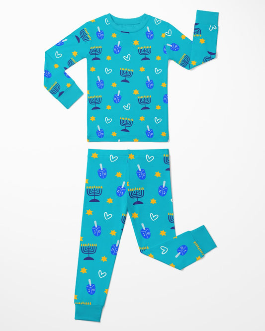 Hanukkah Shine Bright Blue Two Piece Set