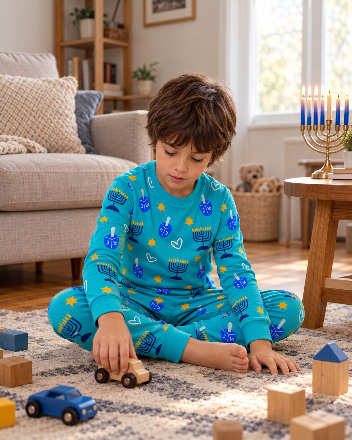 Hanukkah Shine Bright Blue Two Piece Set