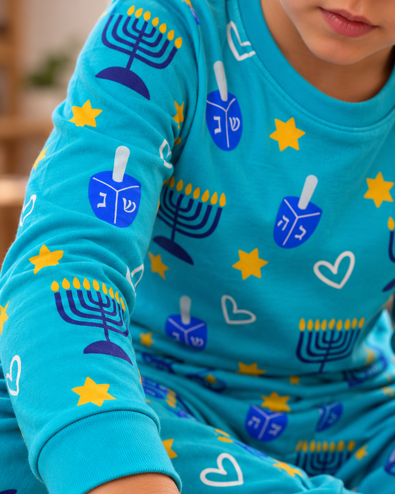 Hanukkah Shine Bright Blue Two Piece Set