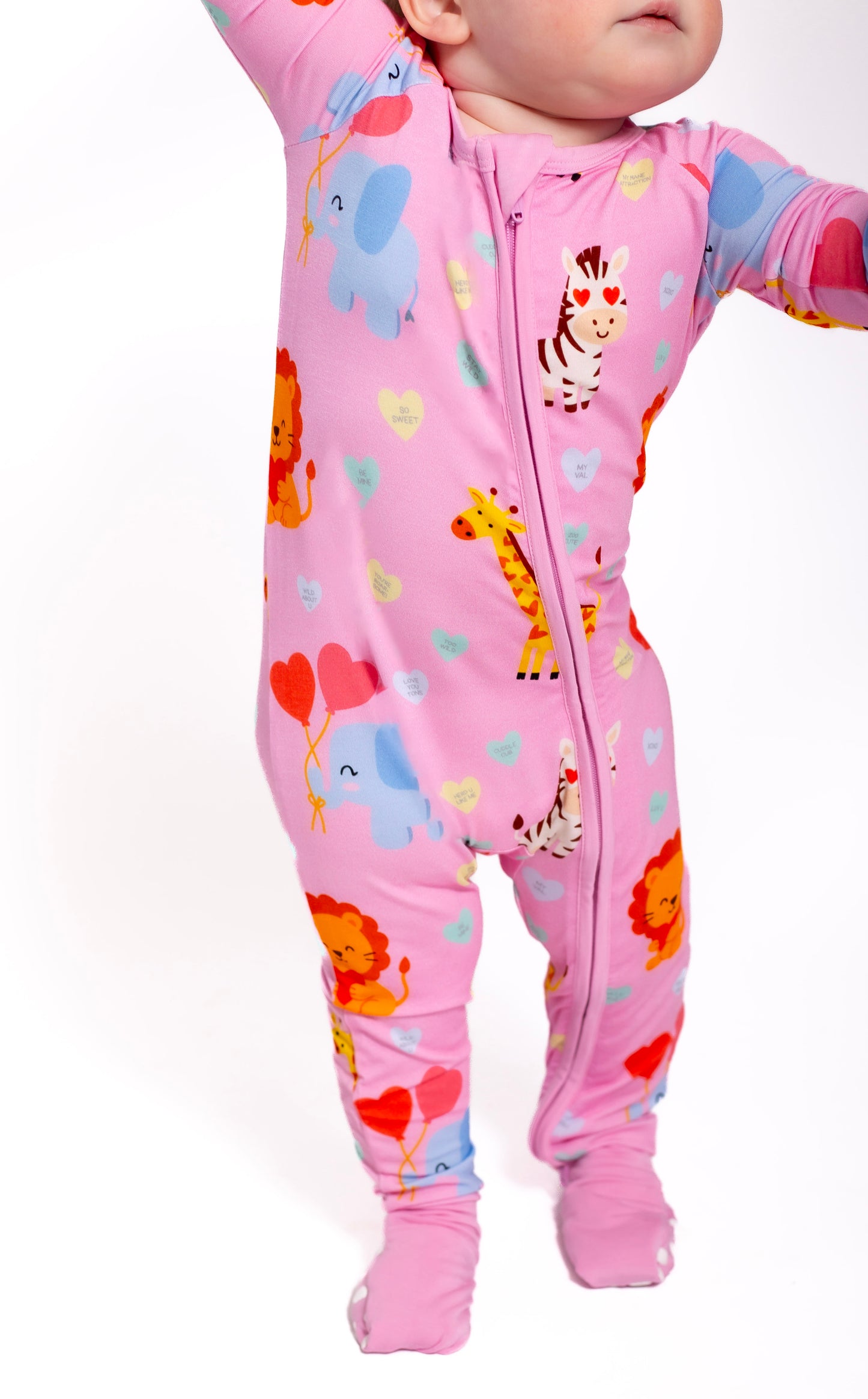 Safari Love Pink Zippy Pajamas
