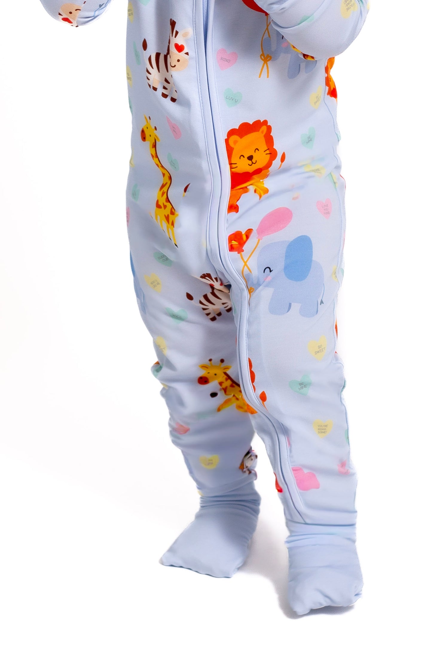 Safari Love Blue Zippy Pajamas