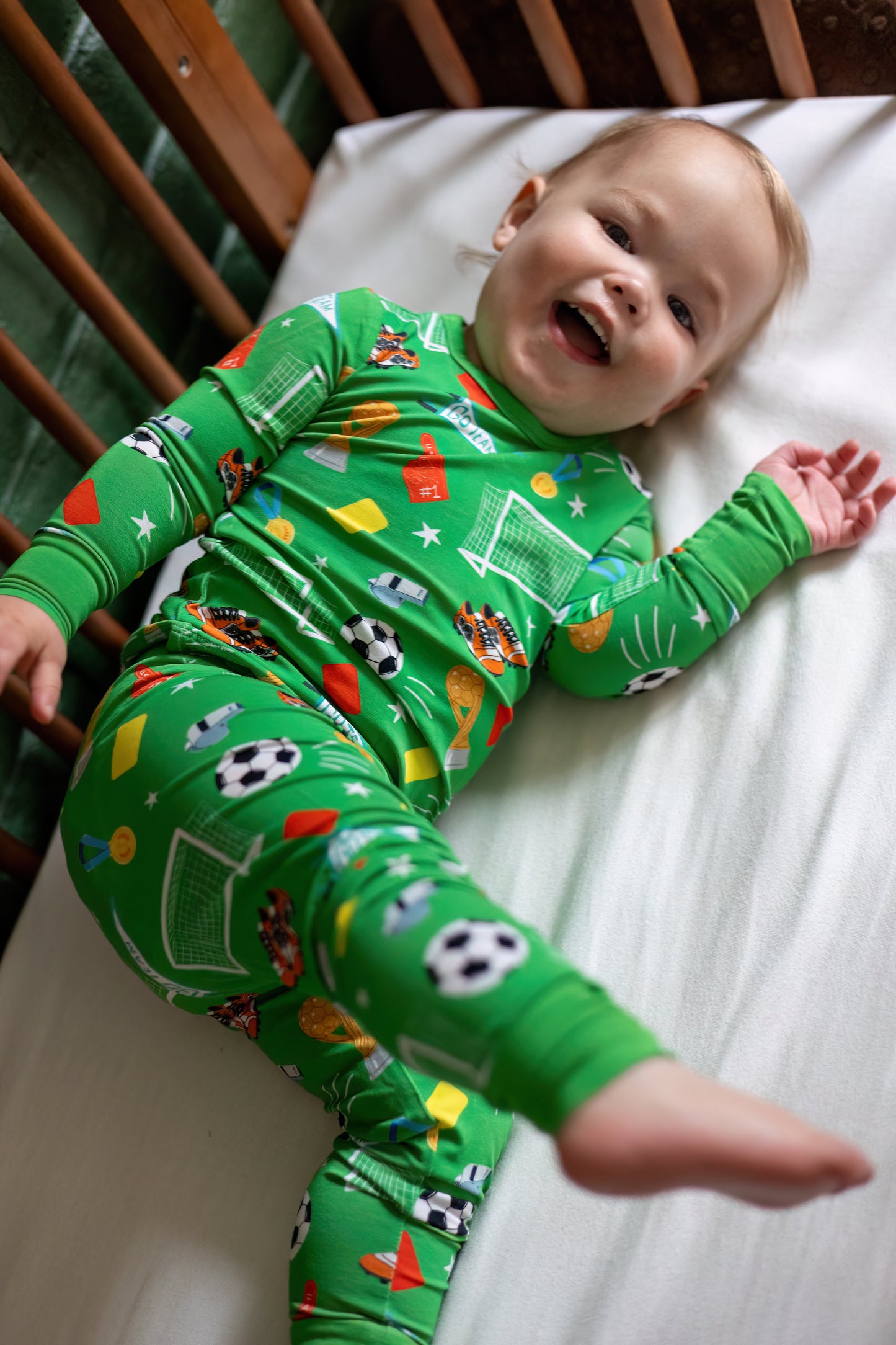 Soccer Bamboo Long Sleeve Two-Piece Pajama Set