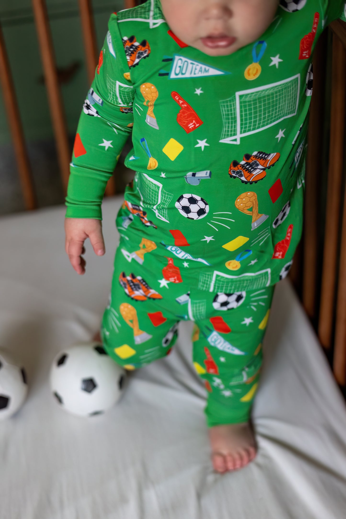 Soccer Bamboo Long Sleeve Two-Piece Pajama Set