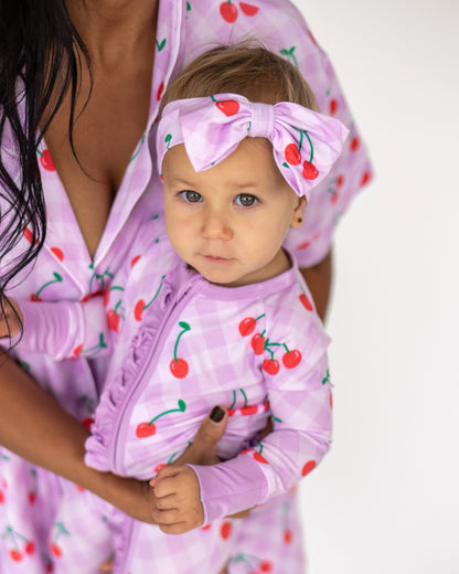 Lavender Cherry Bow