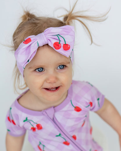 Lavender Cherry Bow